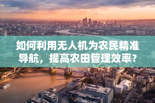 如何利用无人机为农民精准导航，提高农田管理效率？