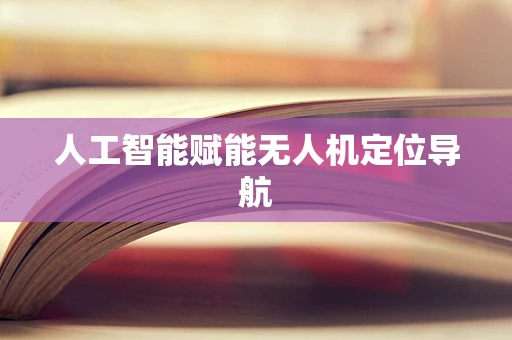 人工智能赋能无人机定位导航