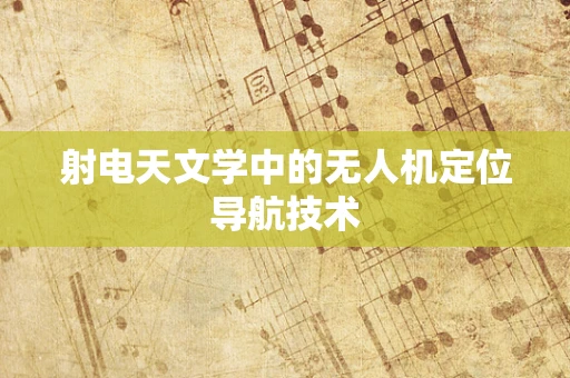 射电天文学中的无人机定位导航技术