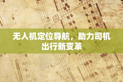 无人机定位导航，助力司机出行新变革