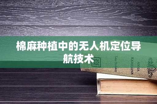 棉麻种植中的无人机定位导航技术