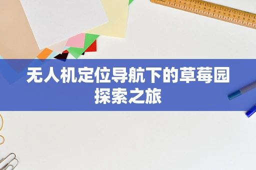 无人机定位导航下的草莓园探索之旅